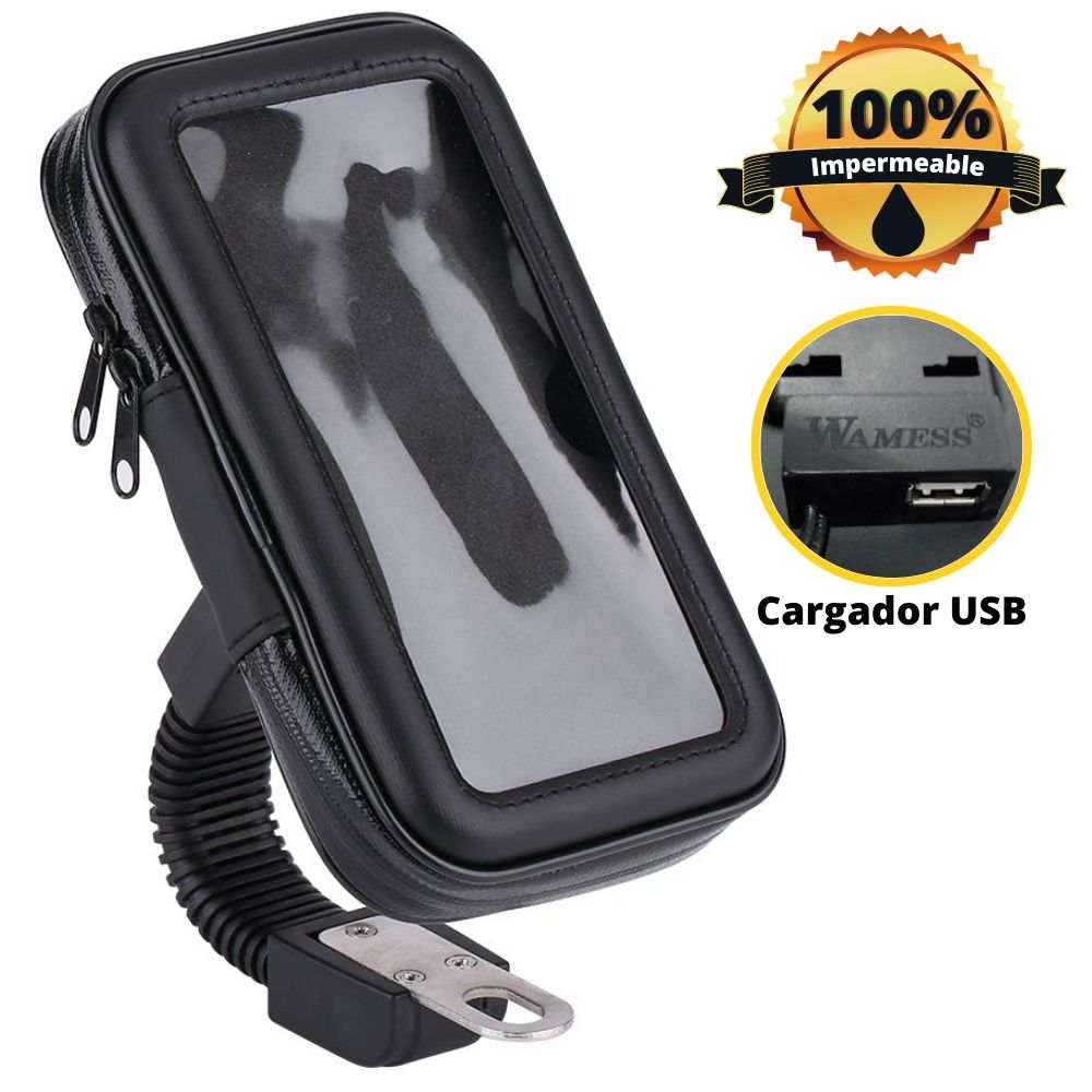 Porta Celular Para Espejo Impermeable Con Cargador