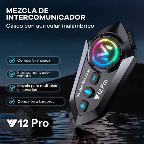 Intercomunicador Para Casco Moto Fm Bluetooth Y12 Pro