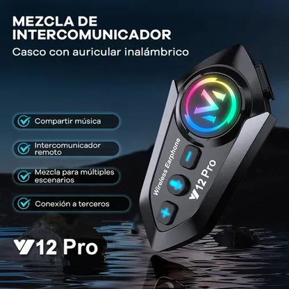 Intercomunicador Para Casco Moto Fm Bluetooth Y12 Pro
