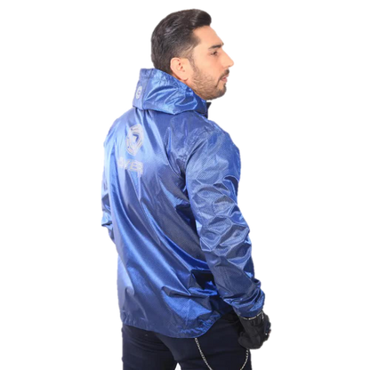 "Chaqueta Impermeable Doble Faz Reflectiva 100% Azul Petrolizado "