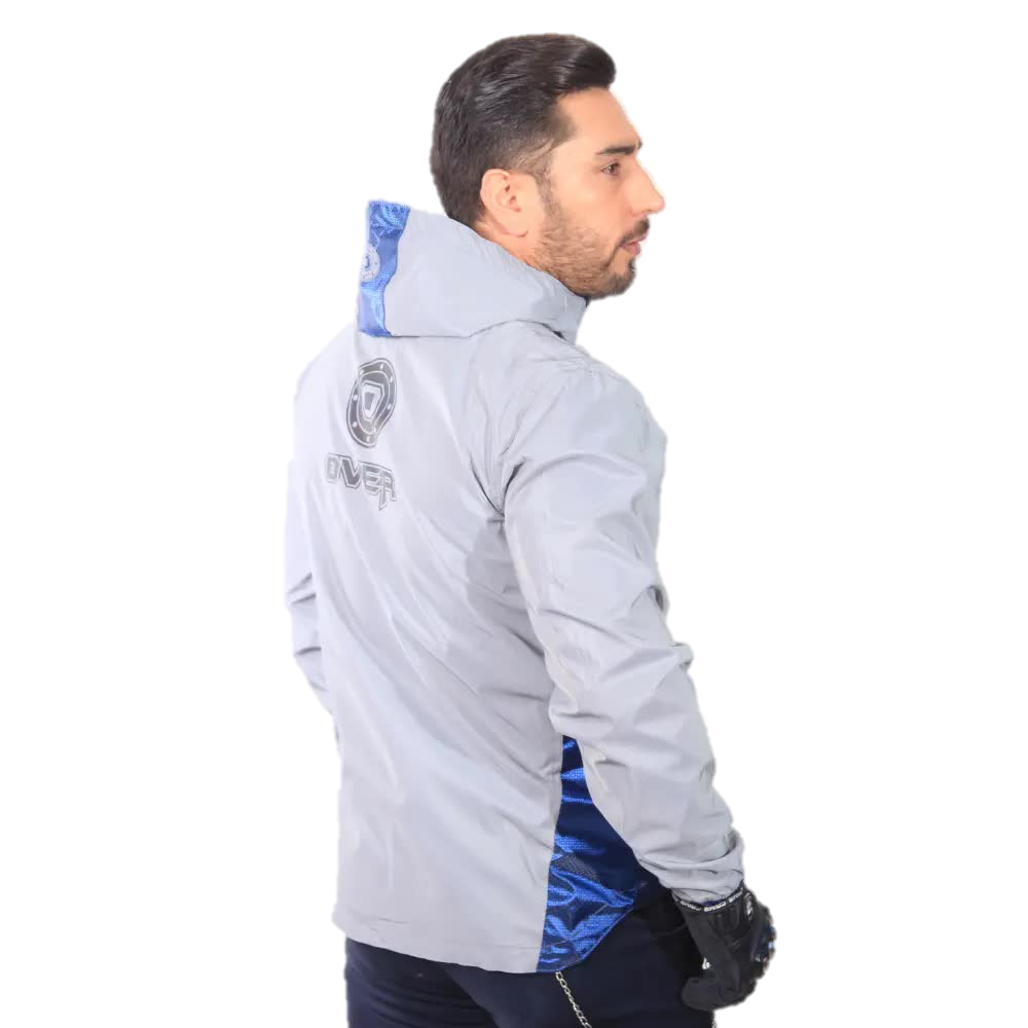 "Chaqueta Impermeable Doble Faz Reflectiva 100% Azul Petrolizado "