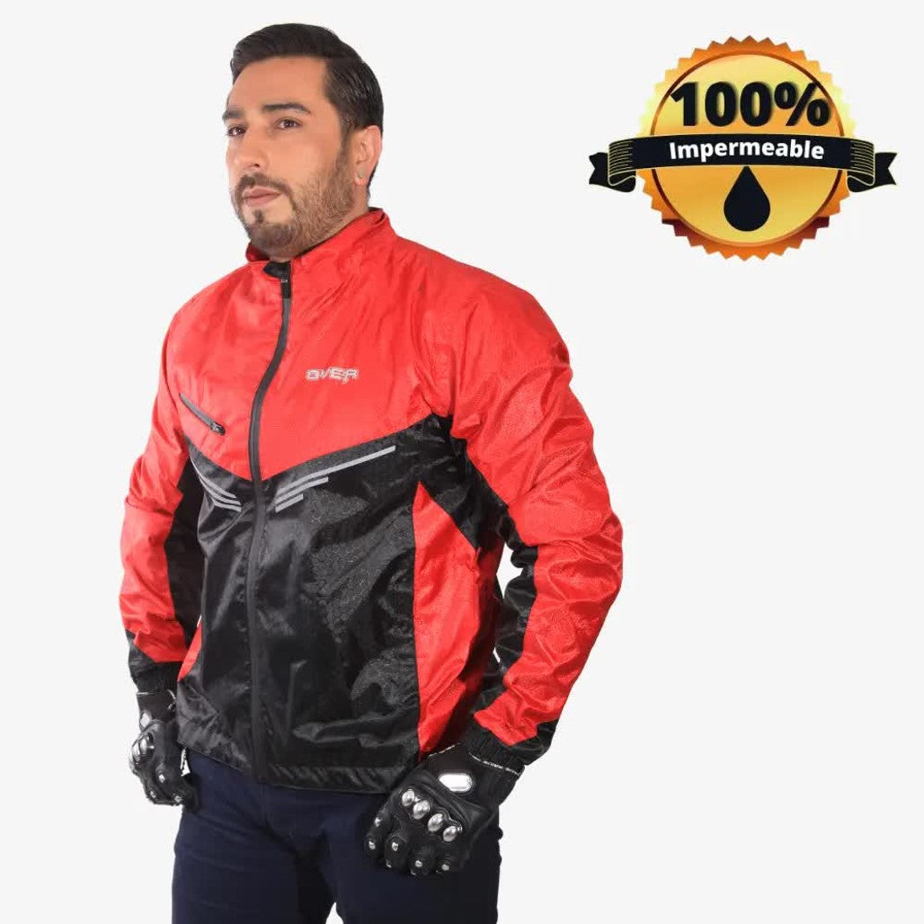 "Chaqueta Impermeable Cortavientos Térmica Over Polar Roja "