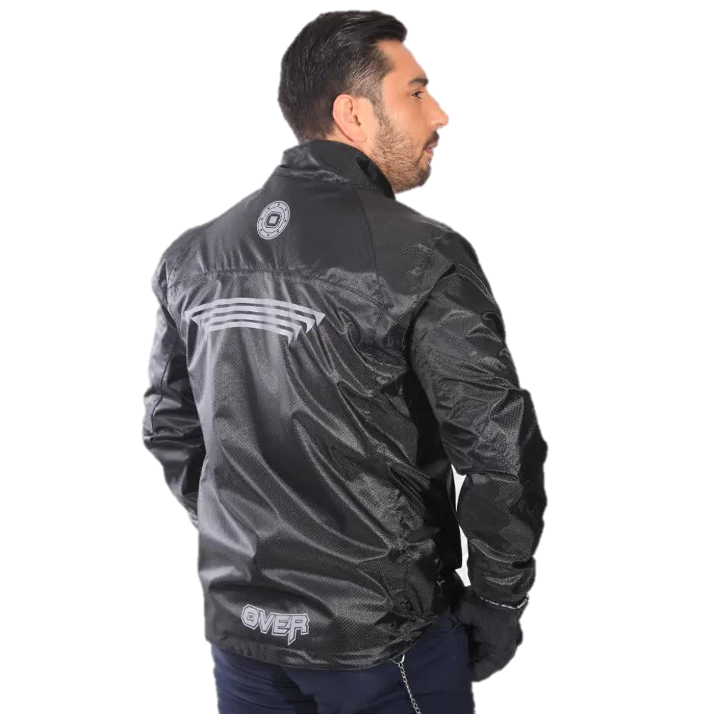 Chaqueta Impermeable Cortavientos Térmica Over Polar Negra