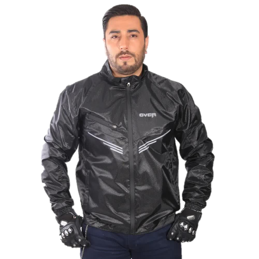 Chaqueta Impermeable Cortavientos Térmica Over Polar Negra