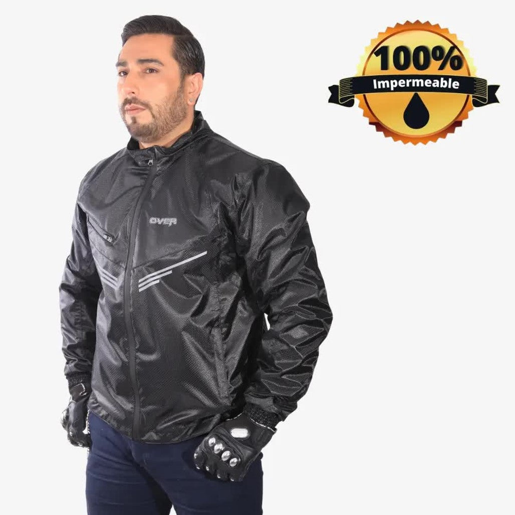 Chaqueta Impermeable Cortavientos Térmica Over Polar Negra