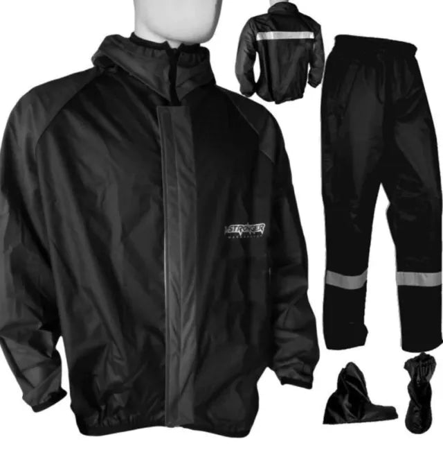 Impermeable Siliconado 3 Piezas Moto/bici Negro
