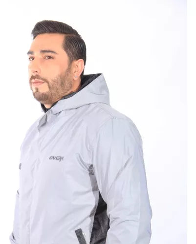 Chaqueta Impermeable Doble Faz Reflectiva 100% Negra