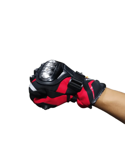 Guante Madbike 100% Impermeable Termico Metalico Rojo